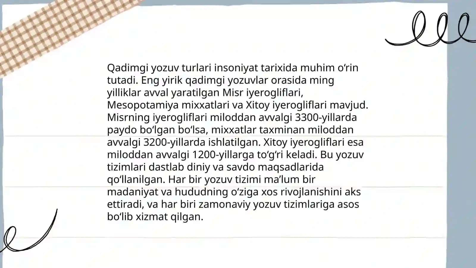 Yozuvning vujudga kelishi va yozuv vositalar tarixi 4