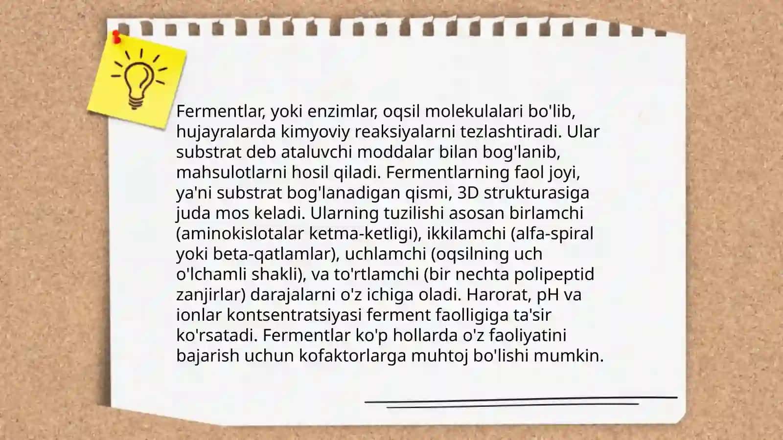 Fermentlarning xossalari 4