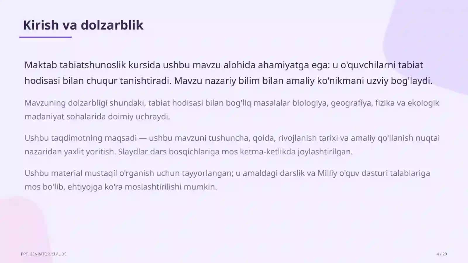 O'zbekistonning tabiiy zonalari: cho'l, tog', vodiy (4-sinf) 4