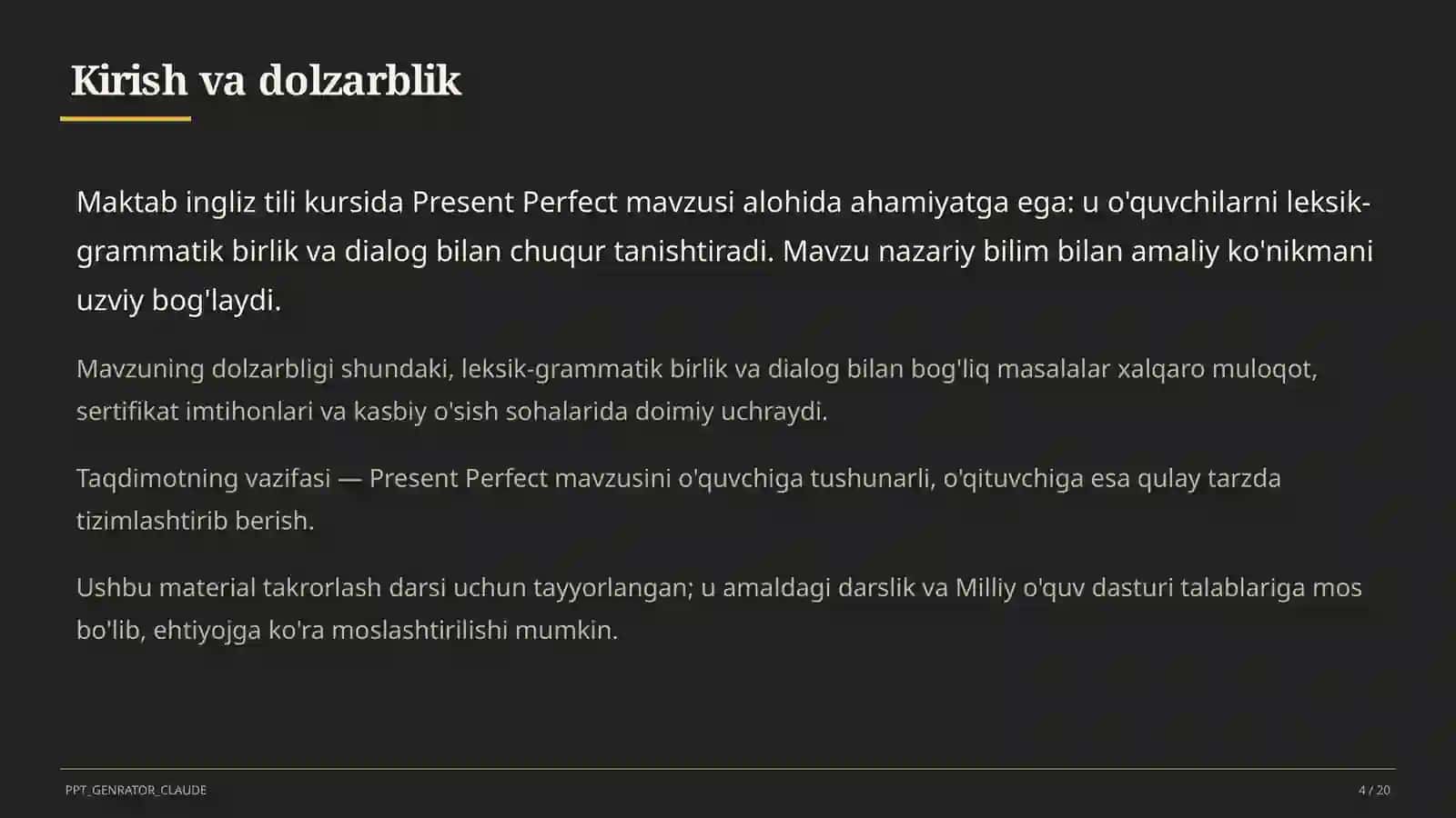 Present Perfect (8-sinf) 4