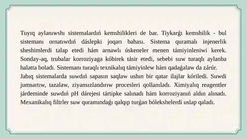 Jabıq aylanıwshı suw sistemaları 4