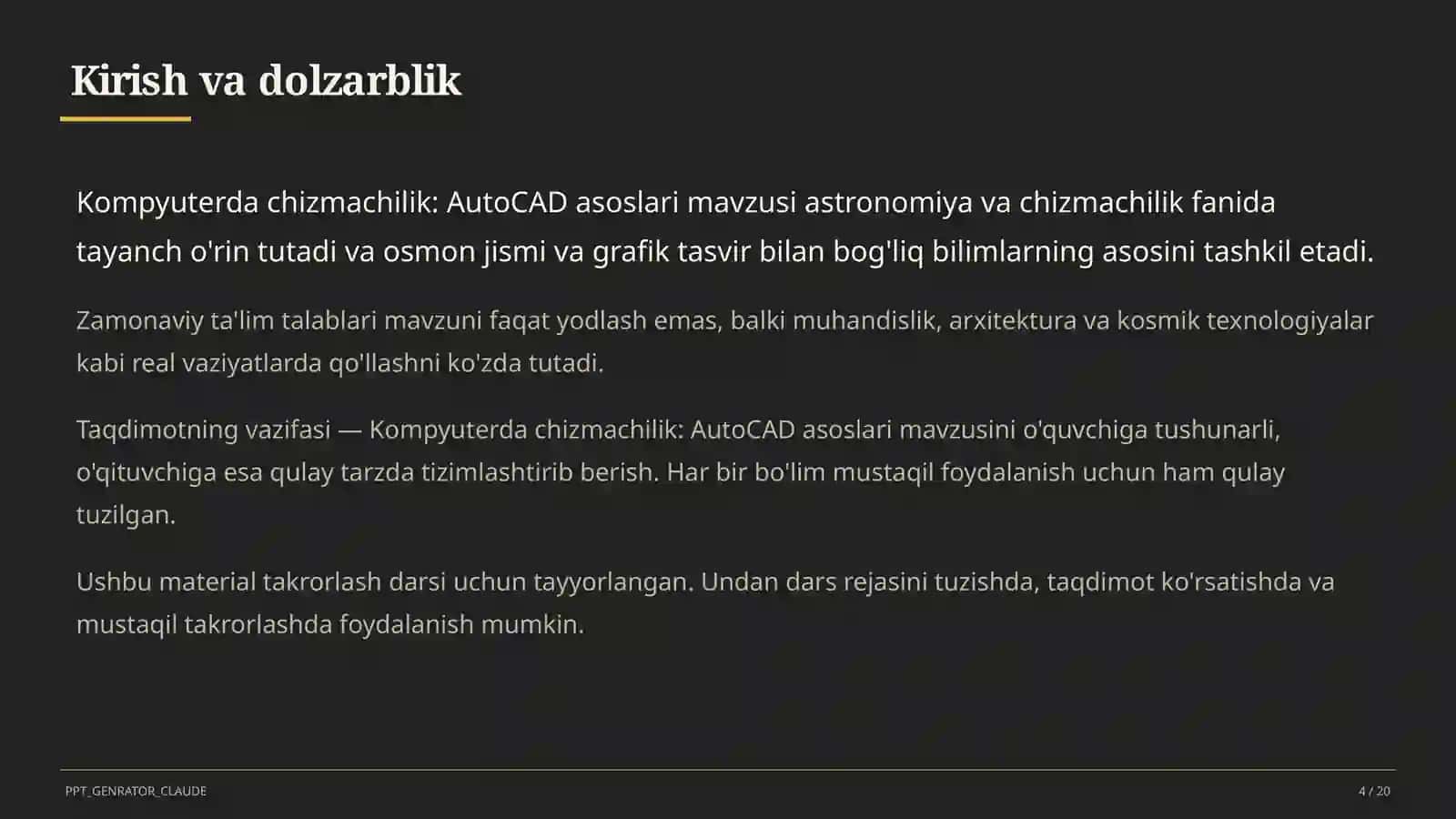 Kompyuterda chizmachilik: AutoCAD asoslari (9-sinf) 4
