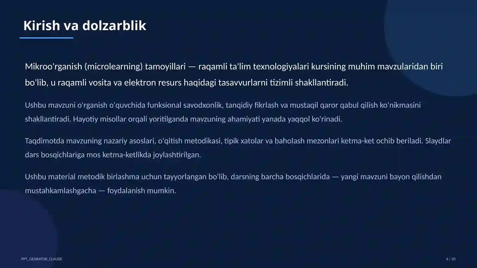 Mikroo'rganish (microlearning) tamoyillari 4