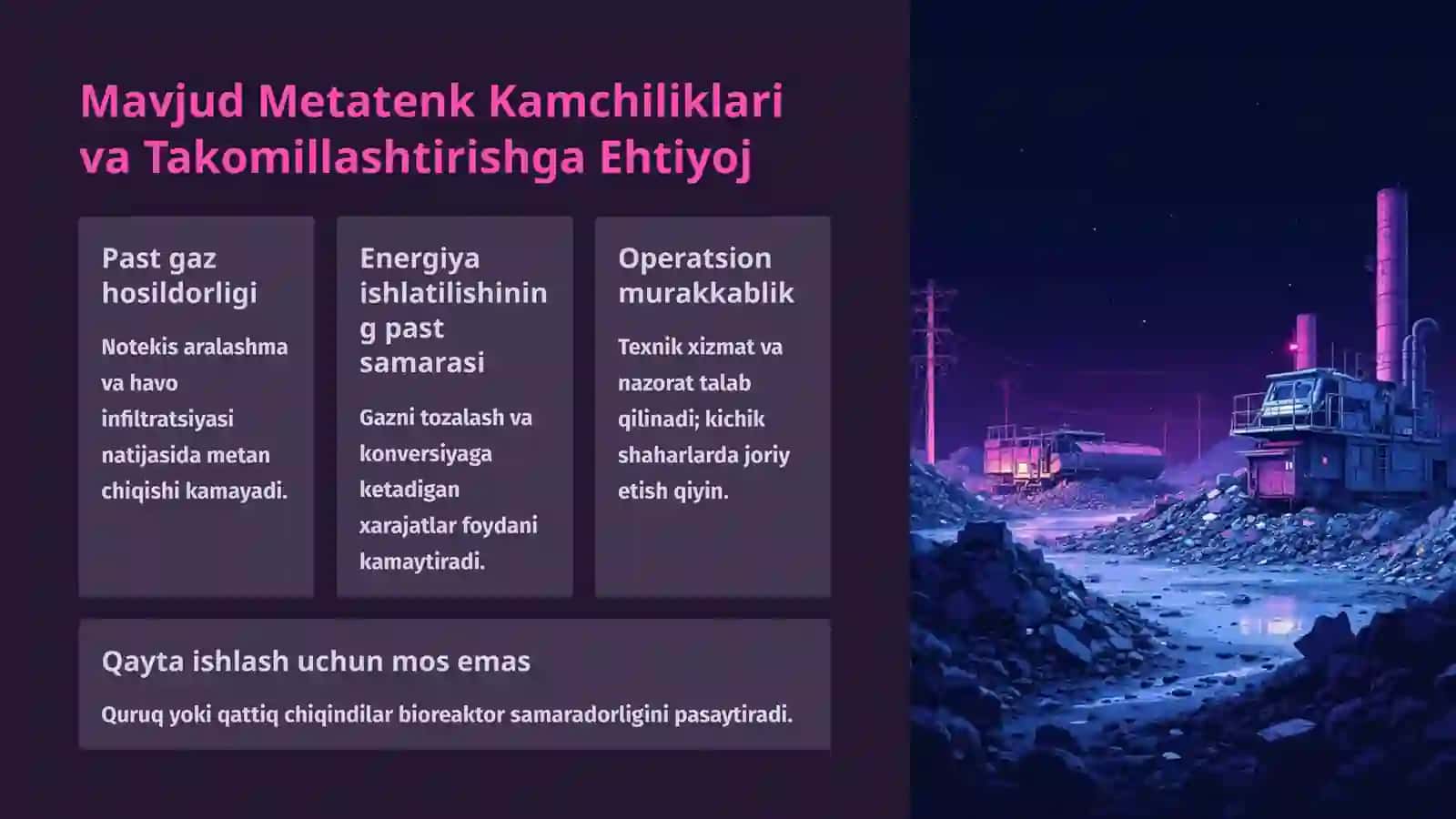 Metatenk Qurilmasini Takomillashtirish: Chiqindilarni Siqish Orqali Biogaz Olish 4