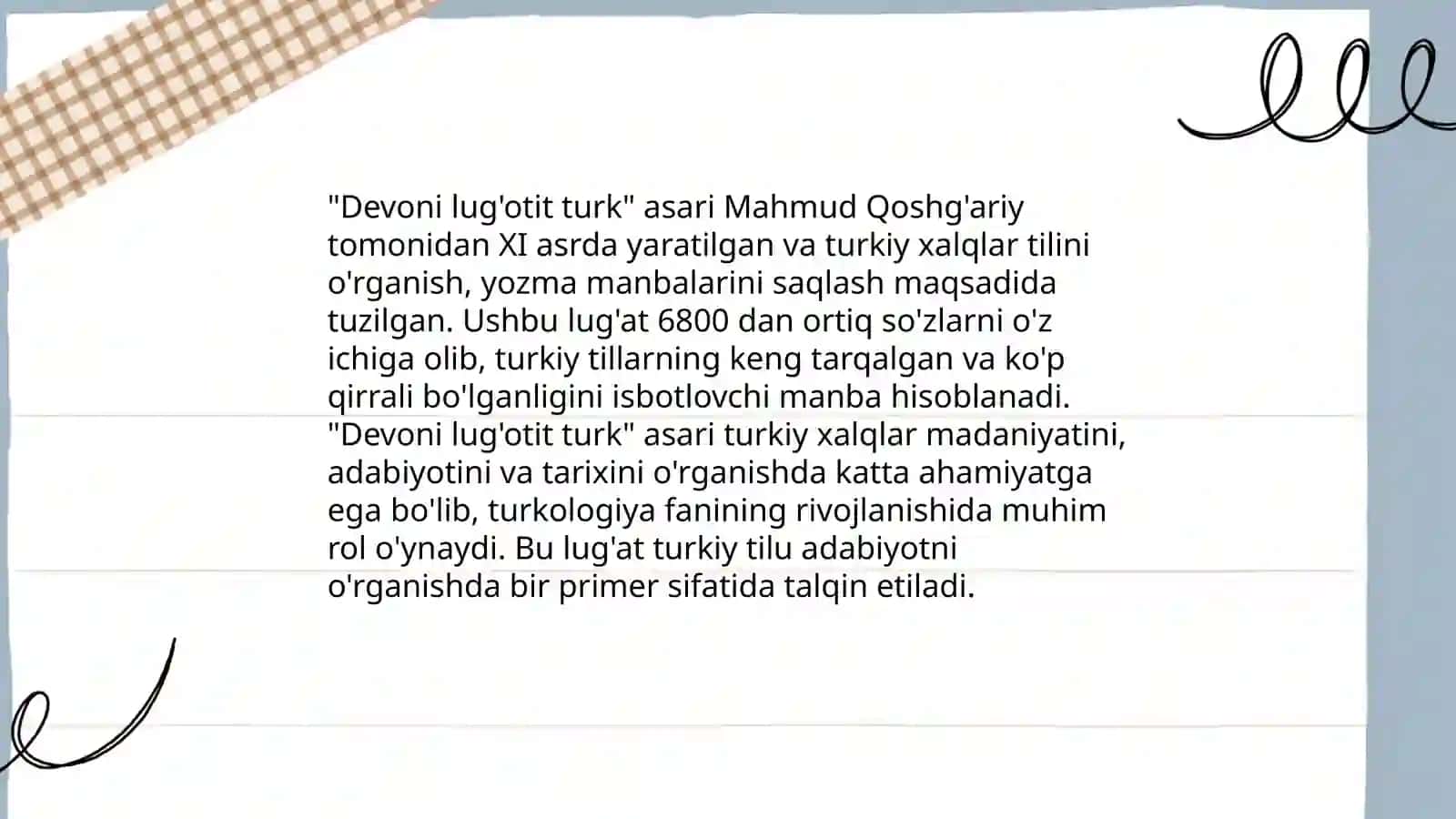 "Devoni lug'otit turk"ning lug'atshunoslik tutgan o'rni 4