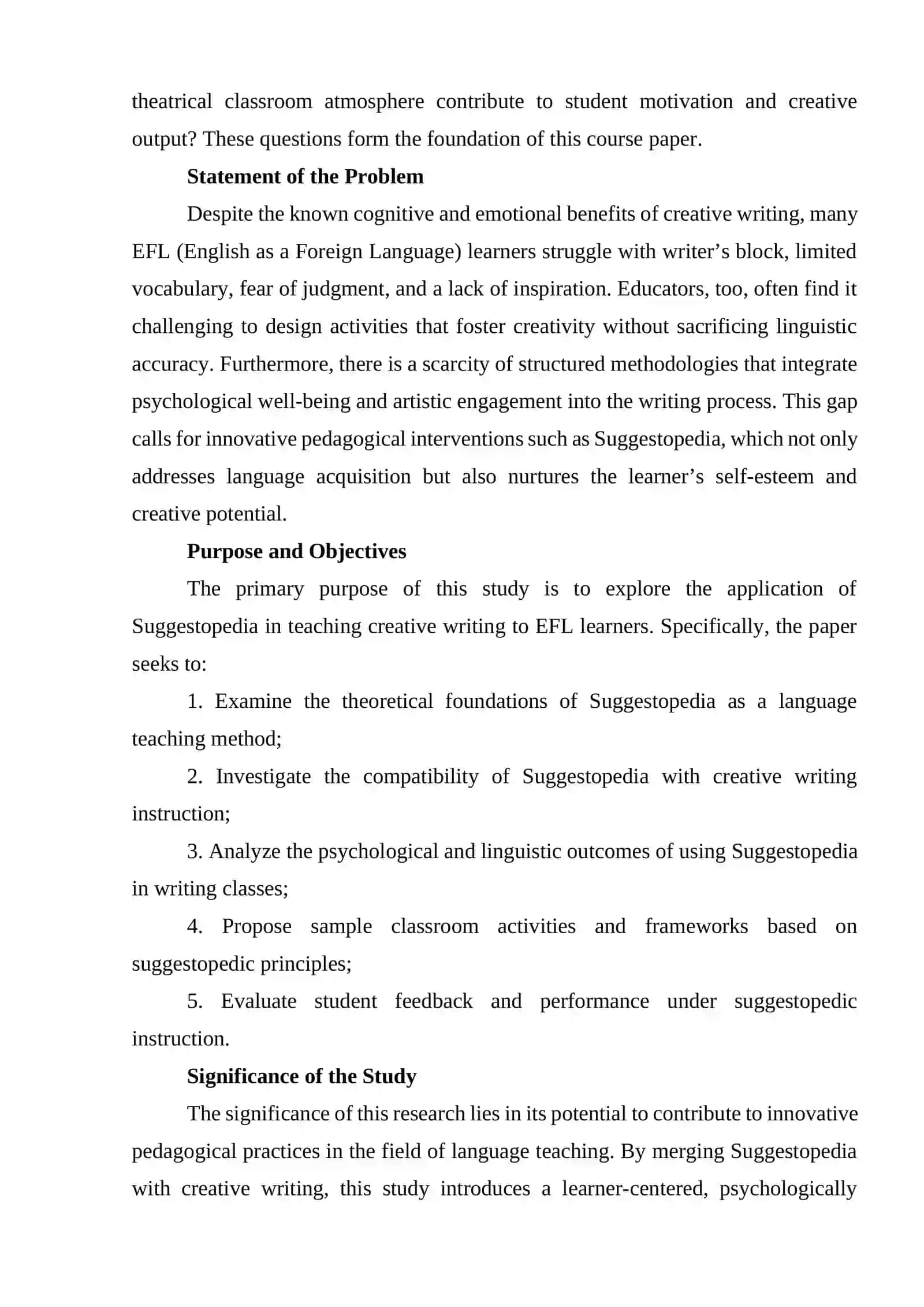 Creative writing through suggestopedia 4