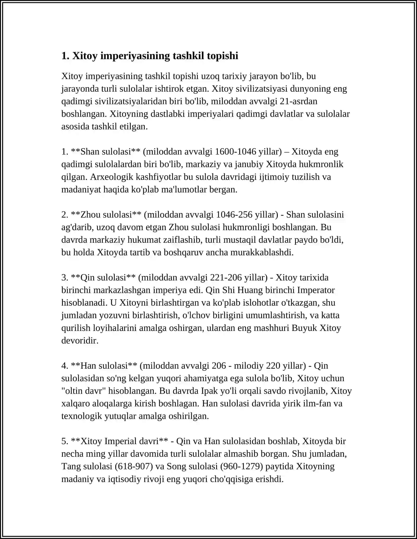 O‘RTA ASRLARDA SHARQ MAMLAKATLARI DAVLATI VA HUQUQI (XITOY, YAPONIYA, HINDISTON) Referat 4