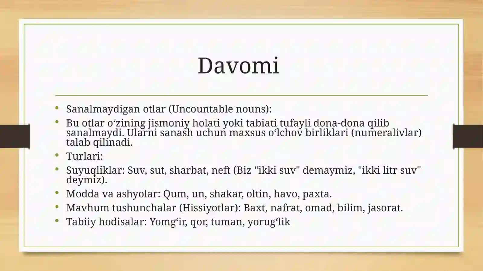 Sanaladigan va sanalmasligiga ko‘ra otning turlari (Darsning kengaytirilgan metodik ishlanmasi) 4