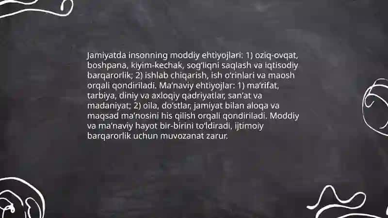 Jamiyat, inson va maʼnaviyat:Moddiy va maʼnaviy hayot mushtarakligi 4