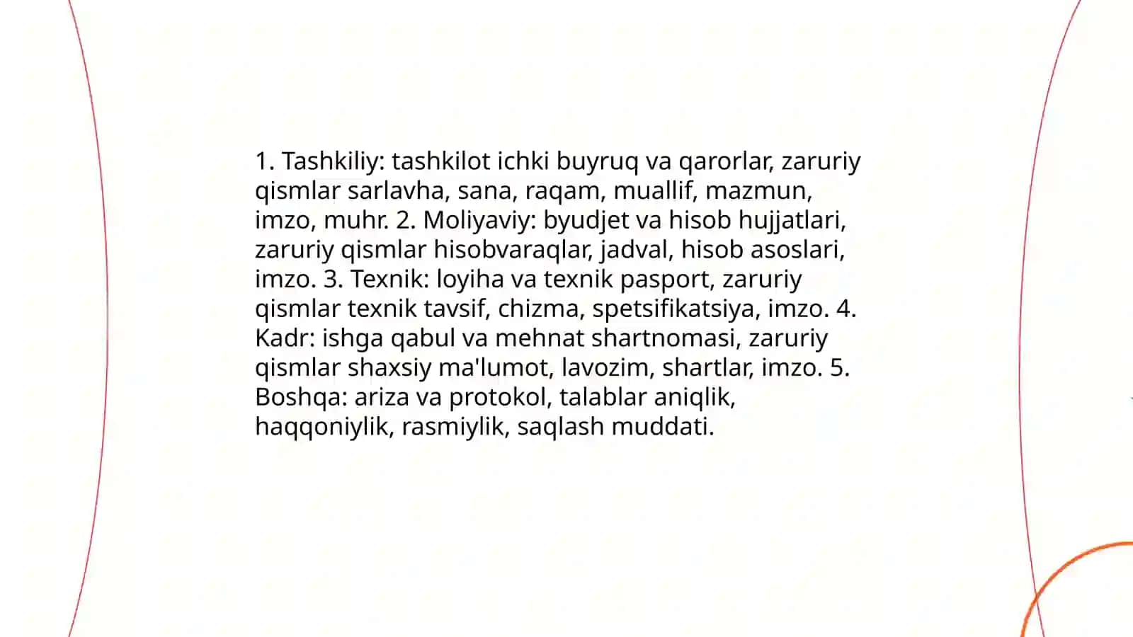 Ish hujjatlari va ularga qoyiladigan asosiy talablar 4