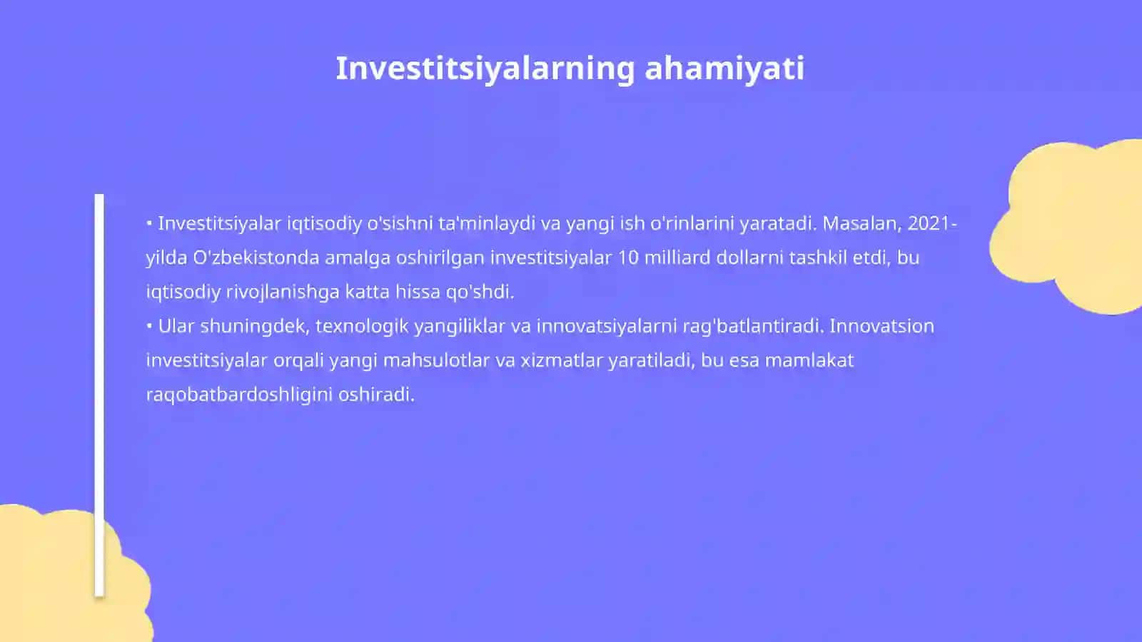 Moliyaviy investitsiyalar, turlari va ularni baholash 4