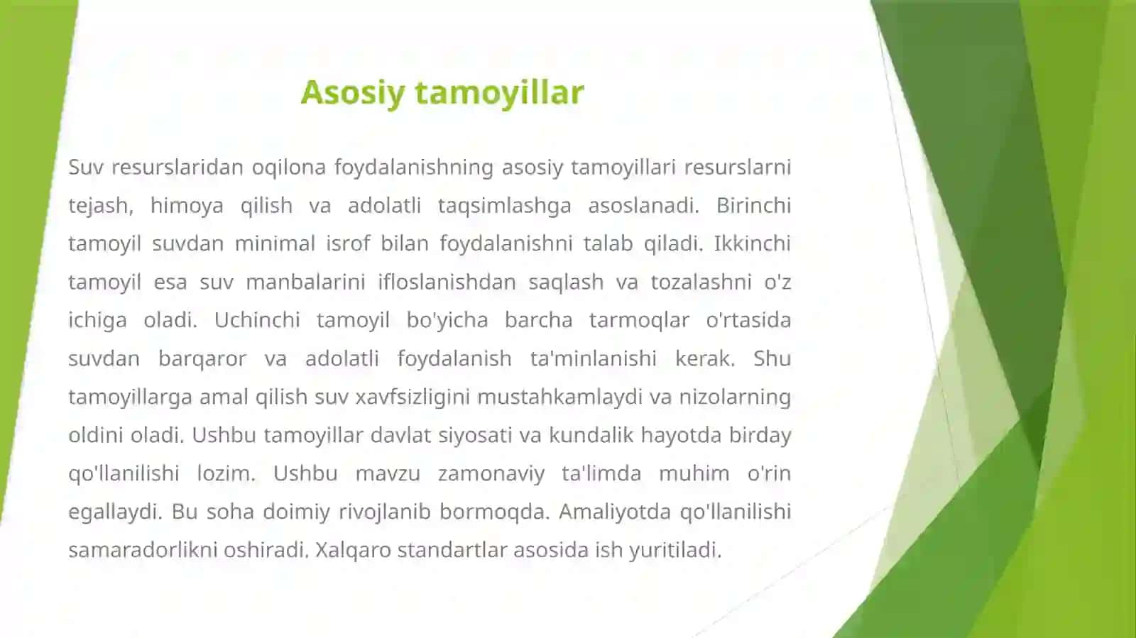 SUV RESURSLARIDAN OQILONA FOYDALANISH 4