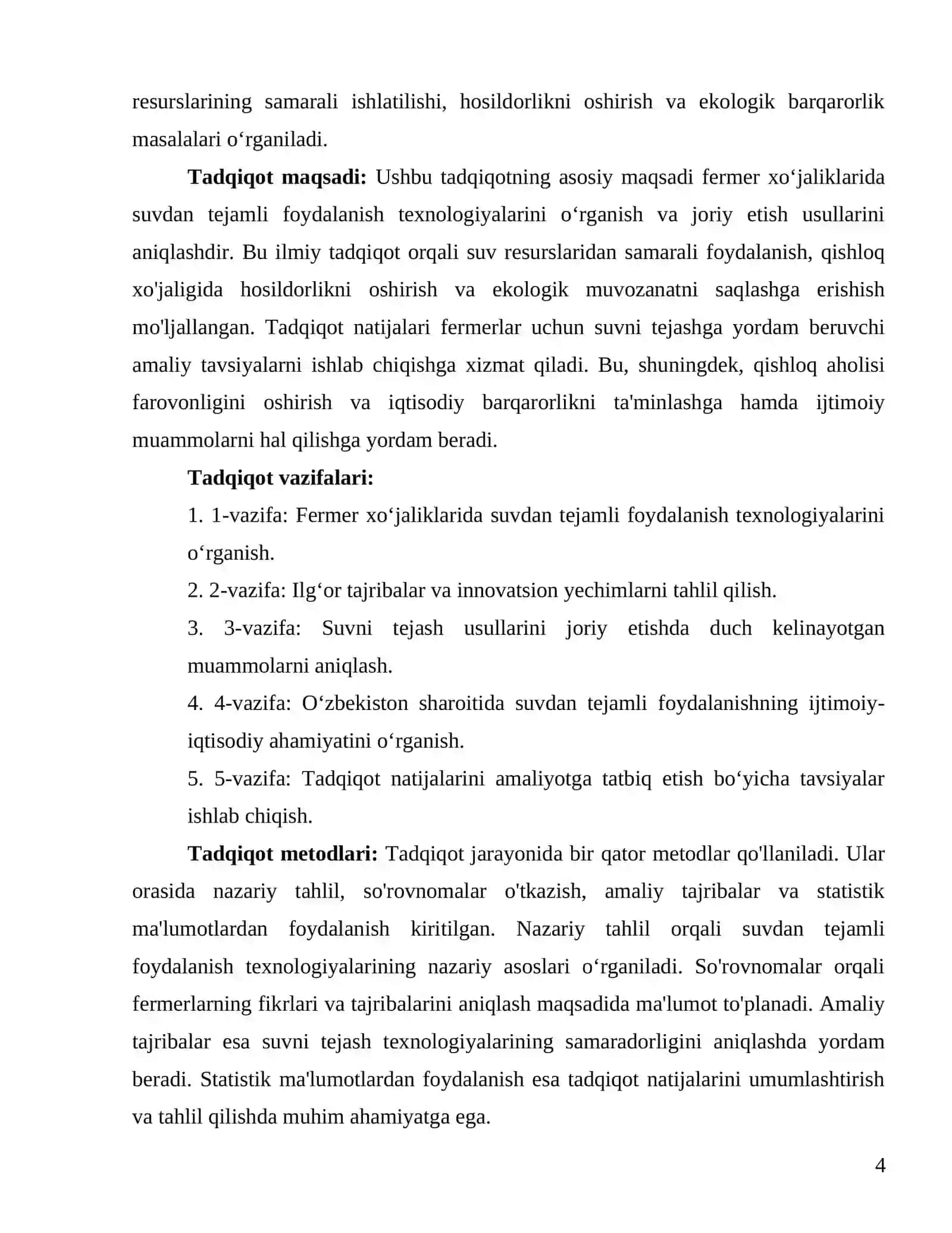 "Fermer xo‘jaliklarida suvdan tejamli foydalanish texnologiyalari" 4