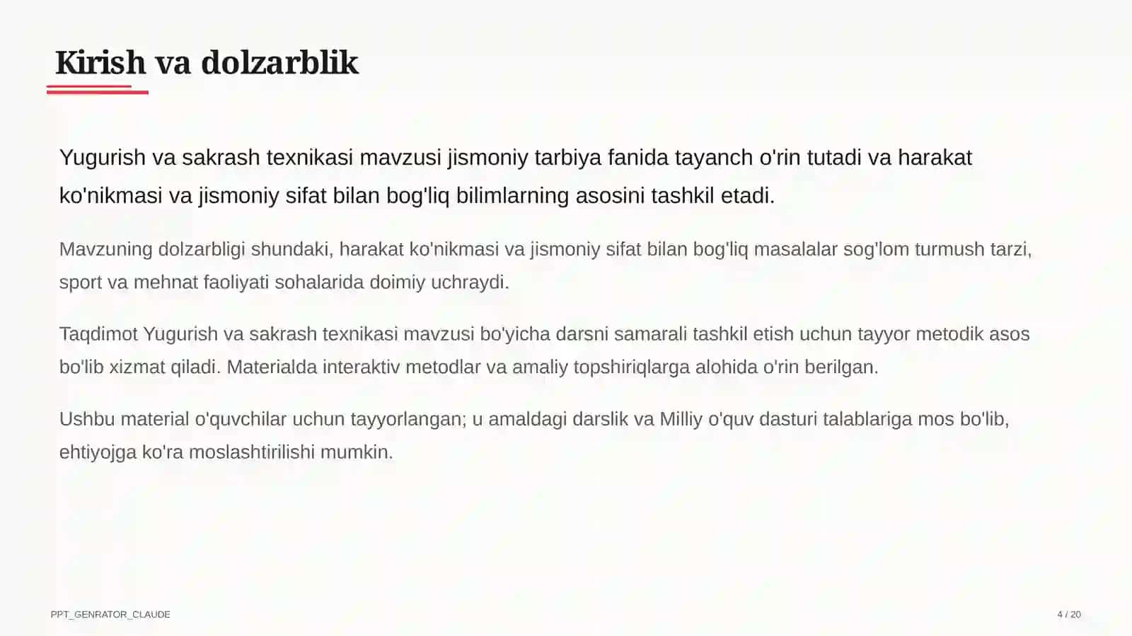 Yugurish va sakrash texnikasi (2-sinf) 4