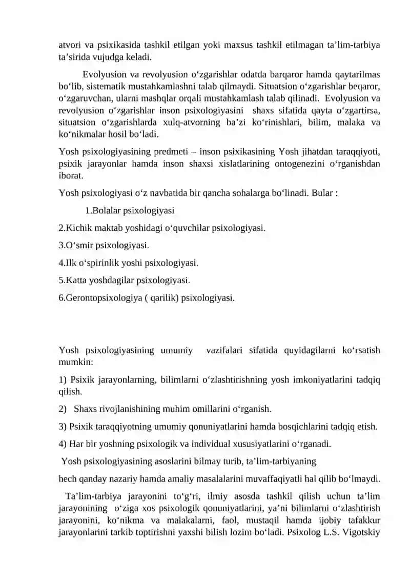 Yosh va Pedagogik Psixologiya Fanining Tadqiqot Soxasi va Muammolari 4