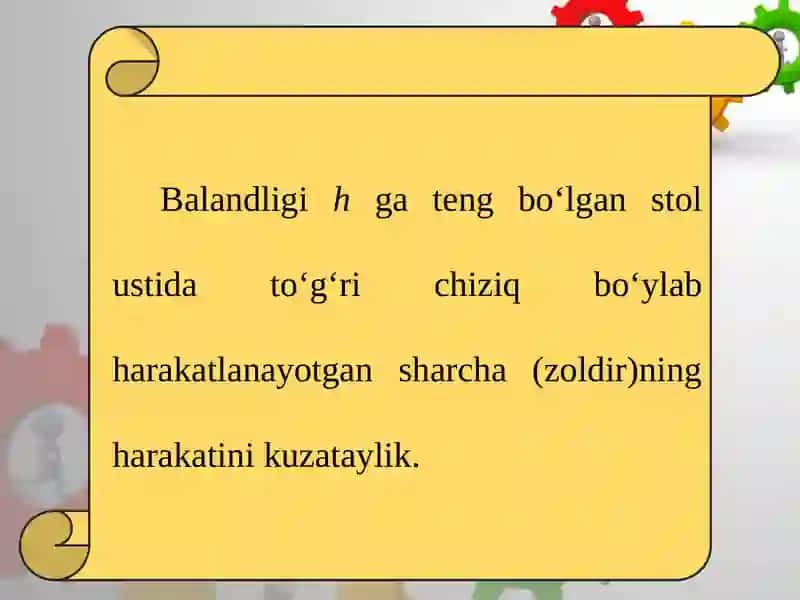 Gorizontal otilgan jism harakati 4