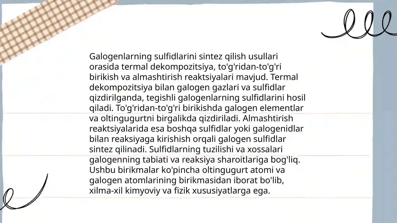 Galogenlarning sulfidlari va Galogenlarning okokislotalari 4
