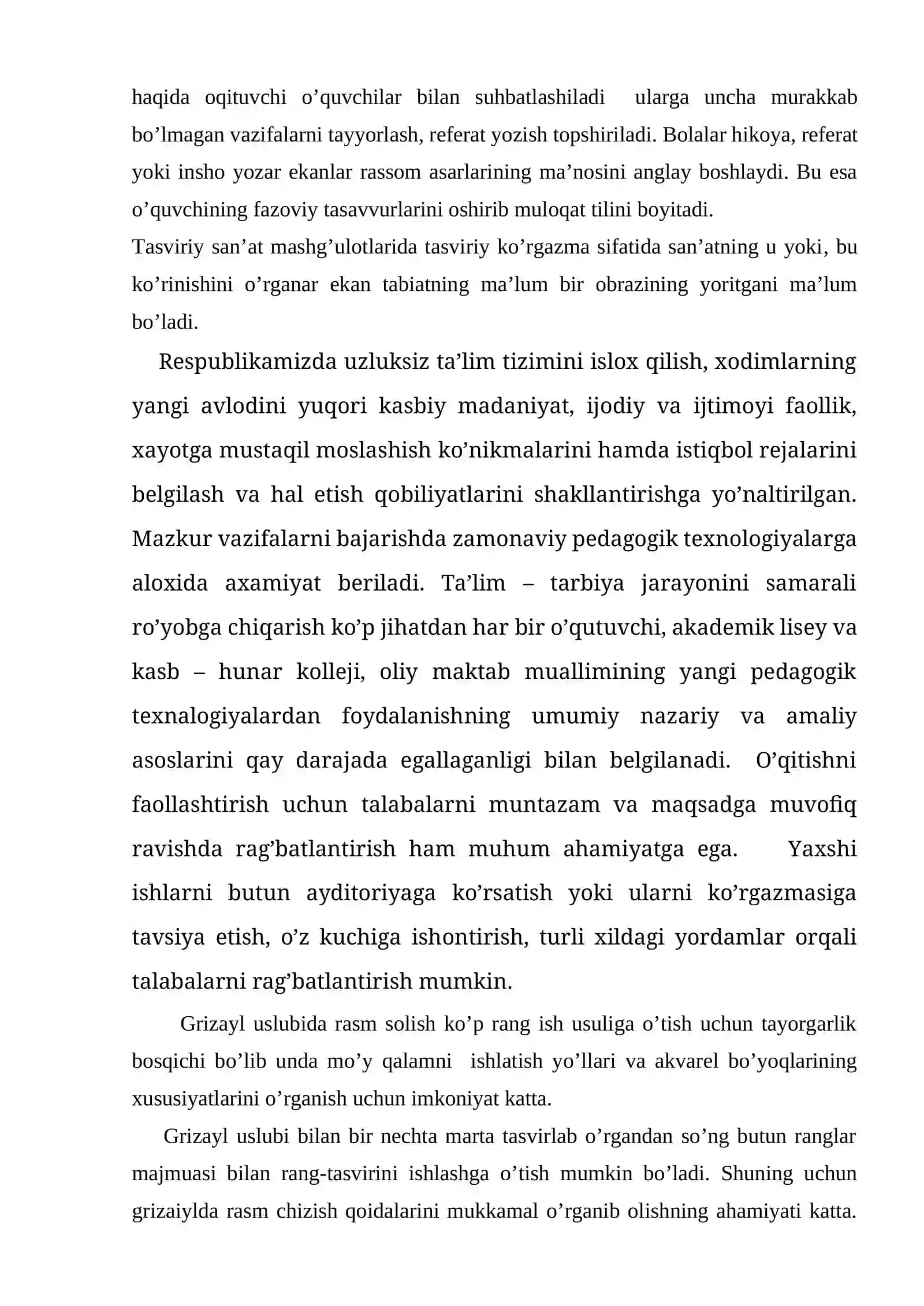 Tarixiy memorchilik obidalarini grizayl tasvirlash va o’qitish metodikasi. MALAKAVIY BITIRUV ISHI 4