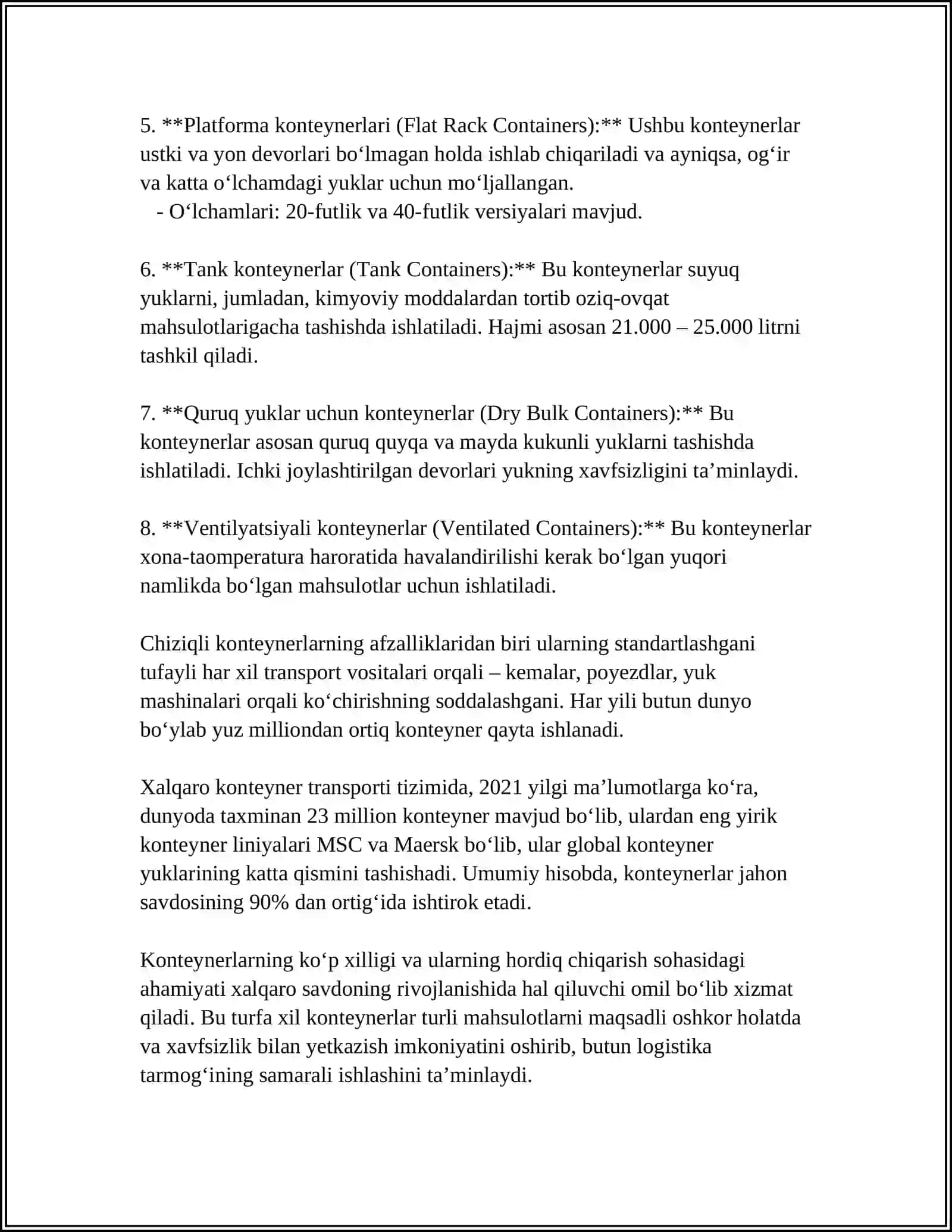 CHIZIQLI KONTEYNERLAR VA ULARDI QOʻLLASH 4