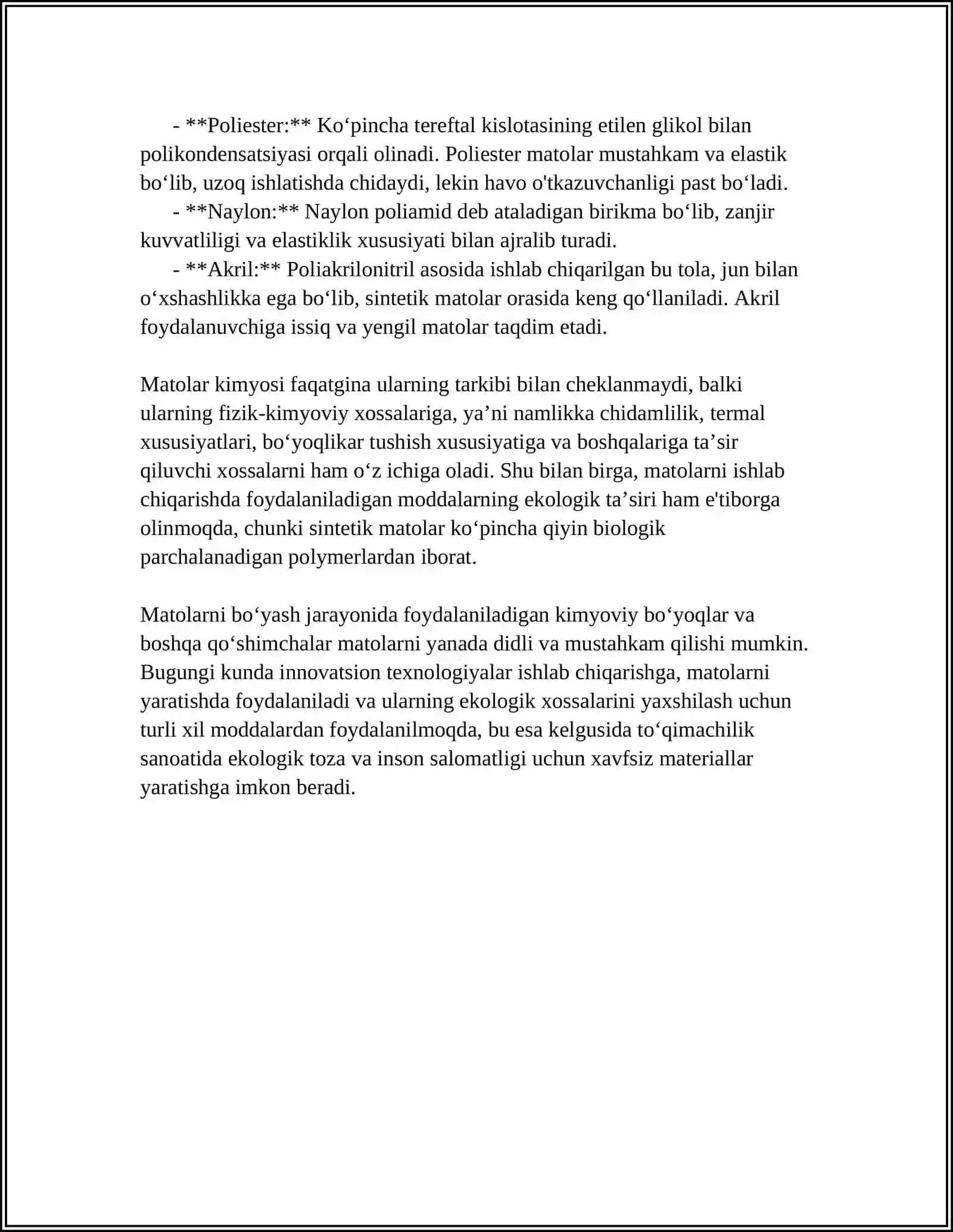 MUSTAQIL ISH Mavzu: TOSHKENT TOQIMACHILIK VA YENGIL SANOAT INSTITUTI 4