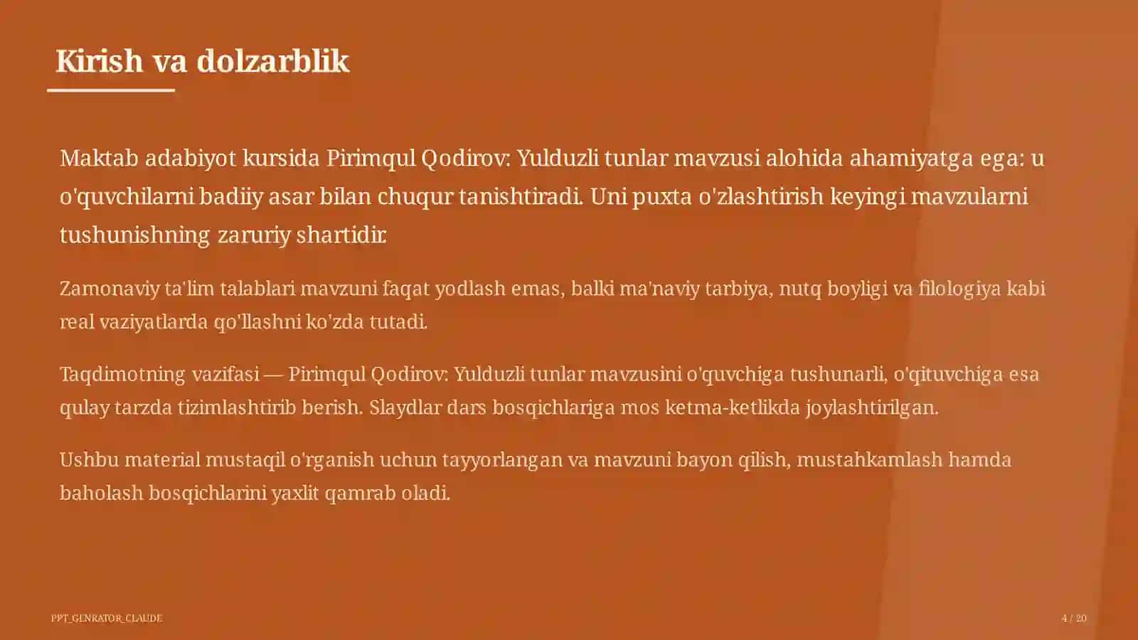 Yulduzli tunlar (11-sinf) 4