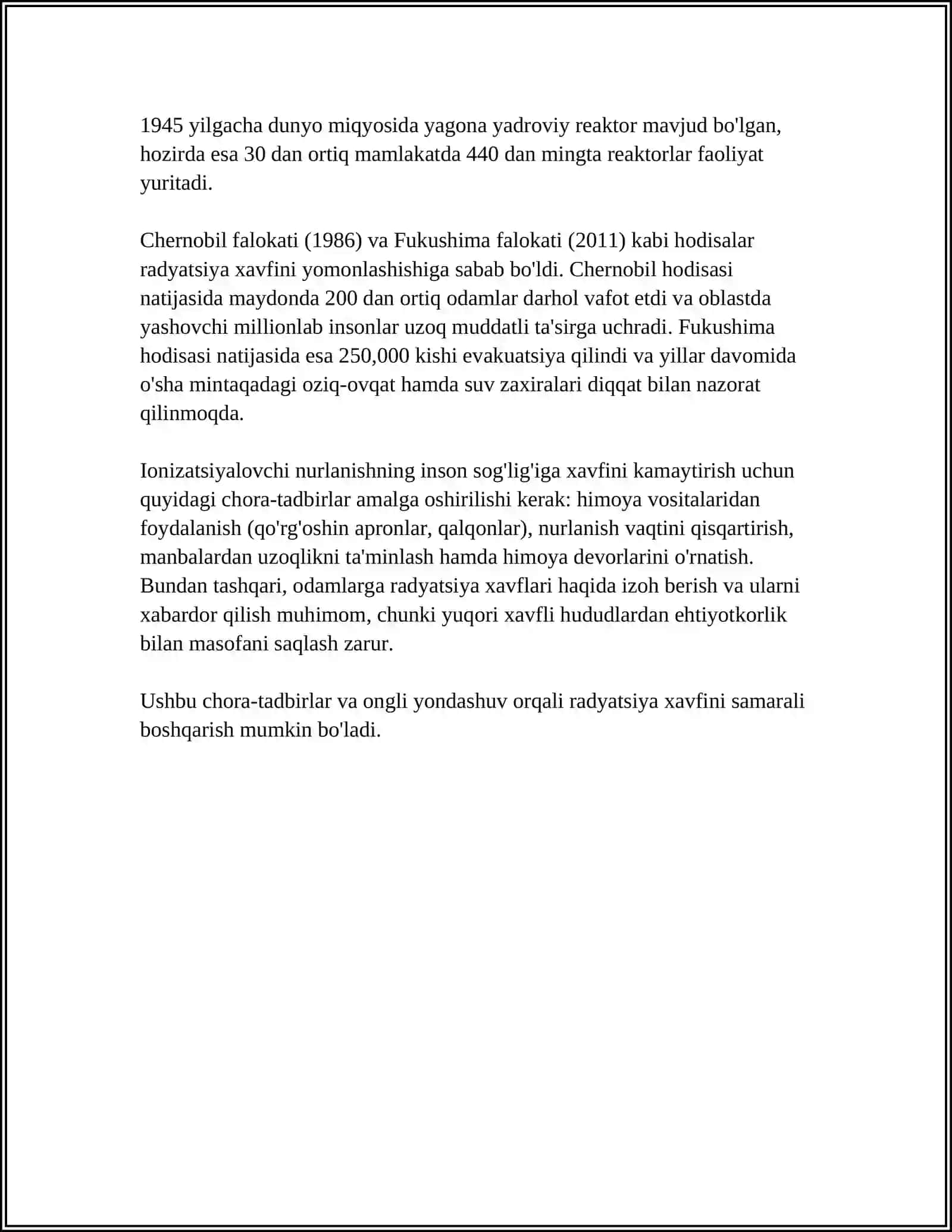 RATSIONAL INSHOATIDAGI NURLASHNISHDAN FOYDALANUVCHINI HIMOYALASH SHAXSIY HIMOYA VOSITALARINI QO‘LLASH 4