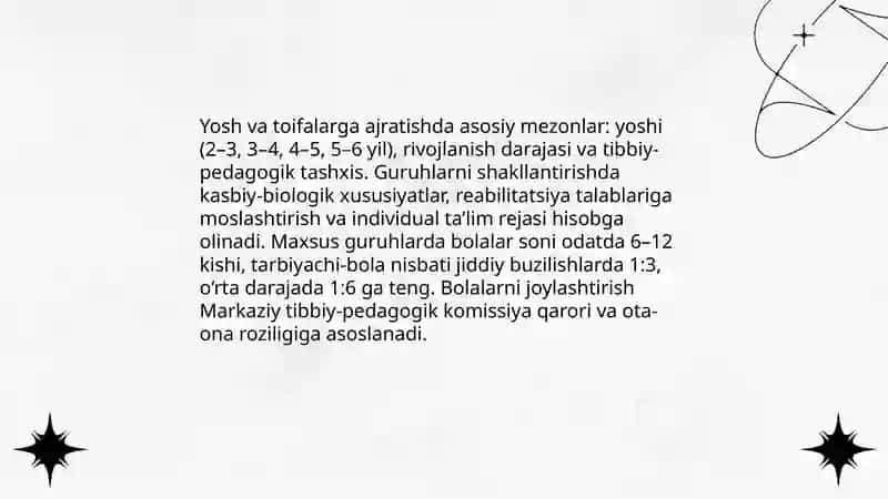 Maxsus maktabgacha tarbiya muassasalari maktablarni komplektlash ishlari 4