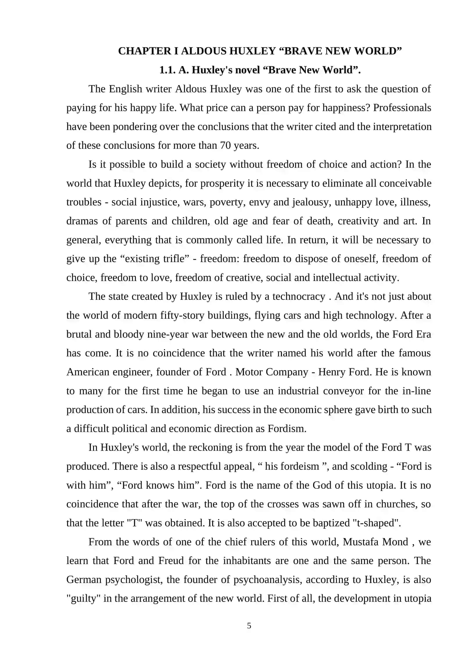 AULDOUS AUXLEY AND DYSTOPIAN NOVEL THE BRAVE NEW WORLD 4