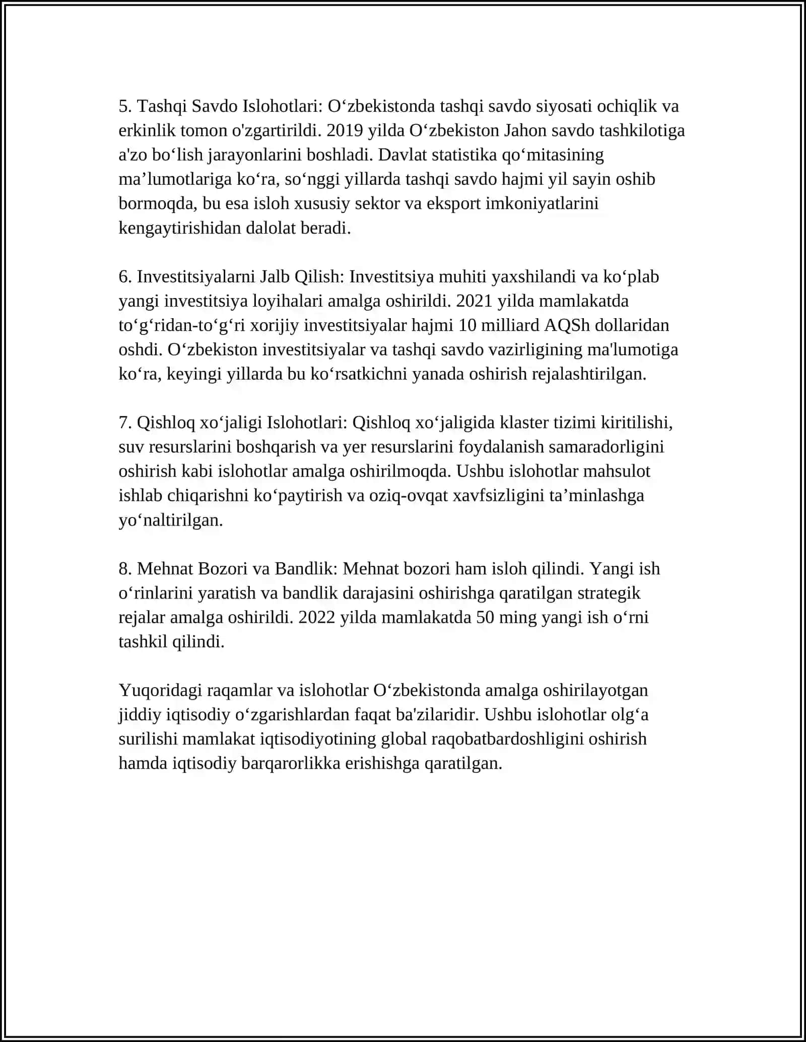MUSTAQILLIK YILLARIDA DAVLAT BOSHQARUVI TIZIMIDA AMALGA OSHIRILGAN ISLOHOTLAR 4