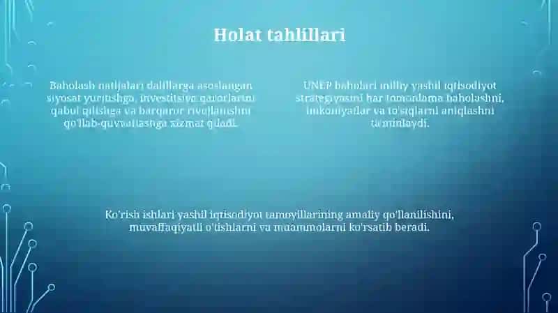 UNEP Yashil iqtisodiyotga oʻtishni baholash 4