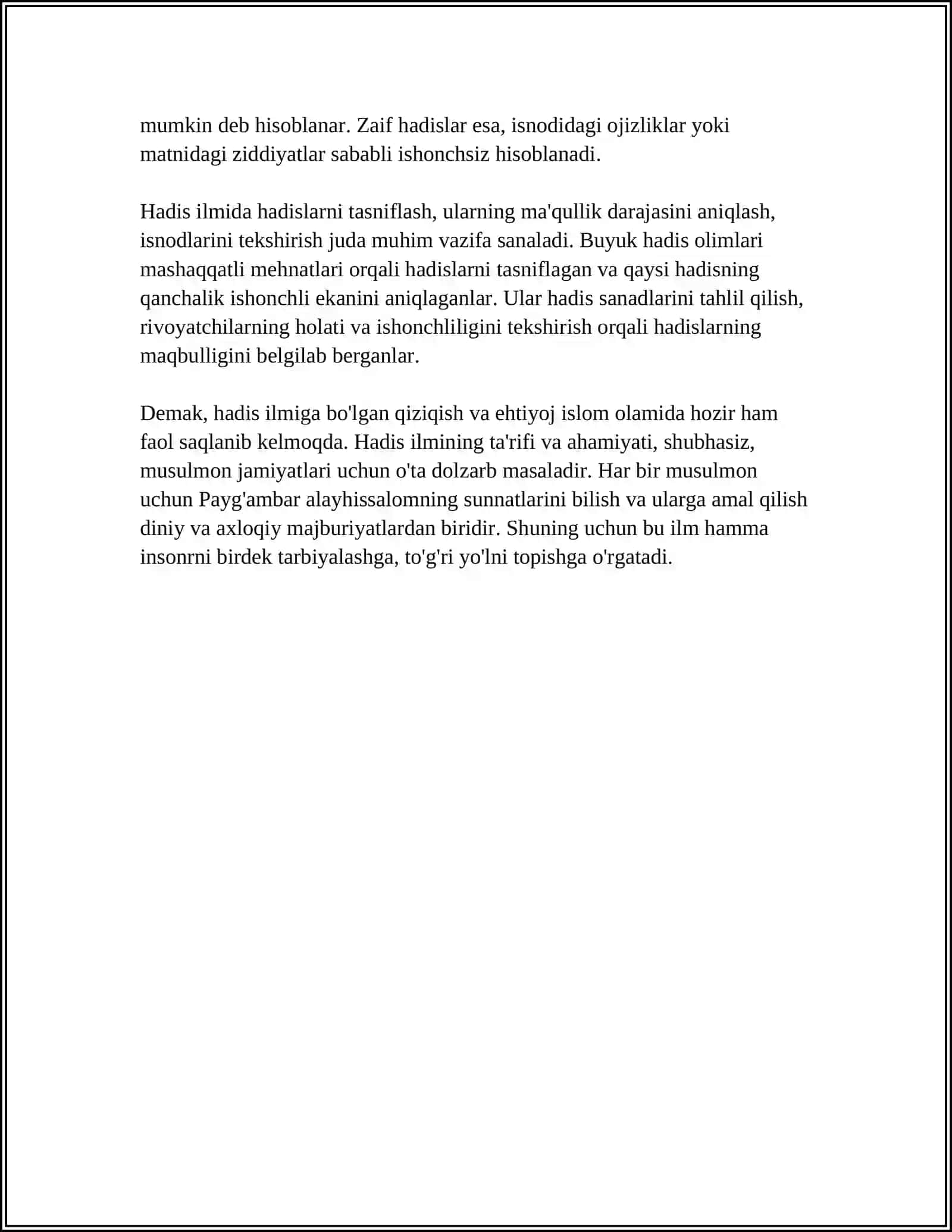 HADIS ILMI VA HADISSHUNOSLIK HADISLARNING TURLARI.BUYUK HADISSHUNOS OLIMLAR 4