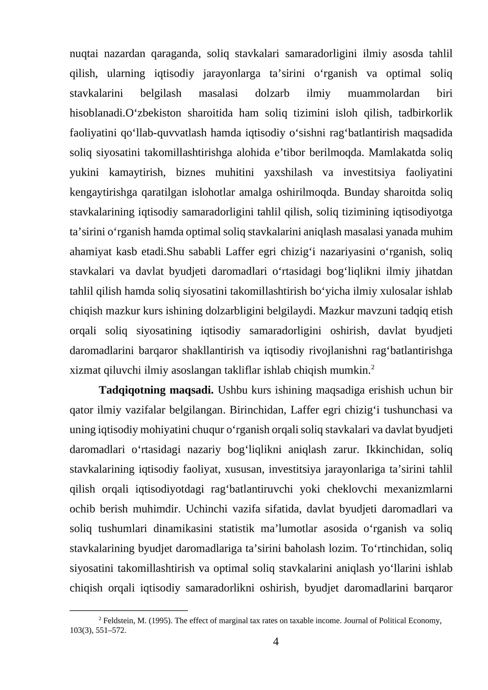 "DINAMIK IQTISODIYOT" KURS ISHI 4