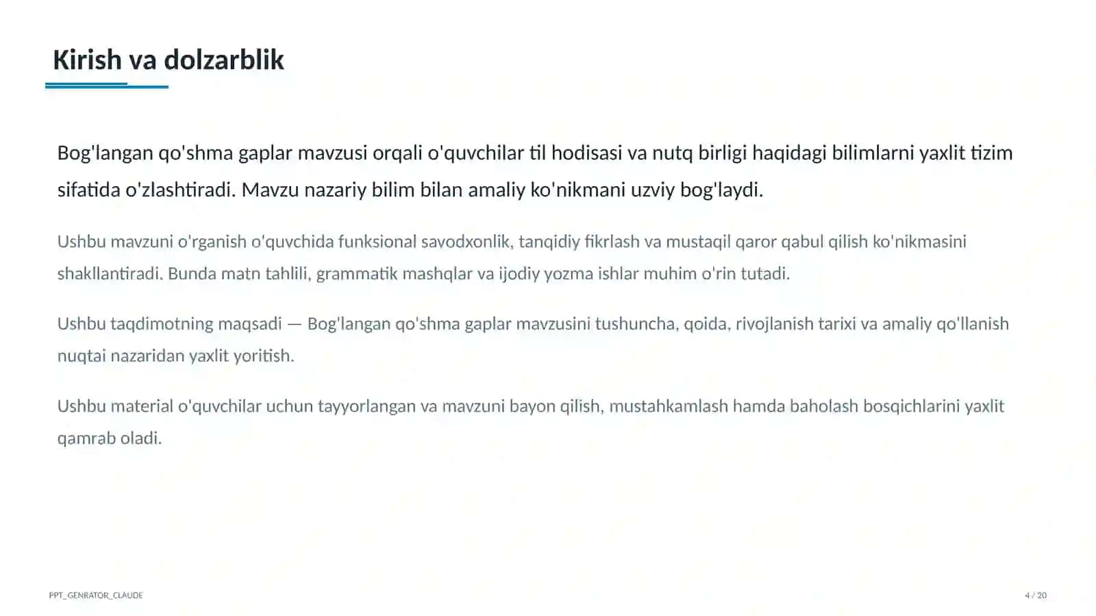 Bog'langan qo'shma gaplar (9-sinf) 4