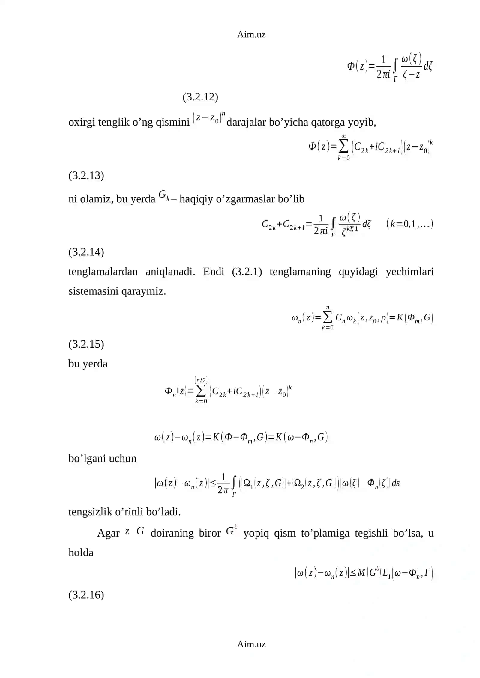 Mavzu: Umumlashgan analitik funksiyalar to’la sistemalari 4