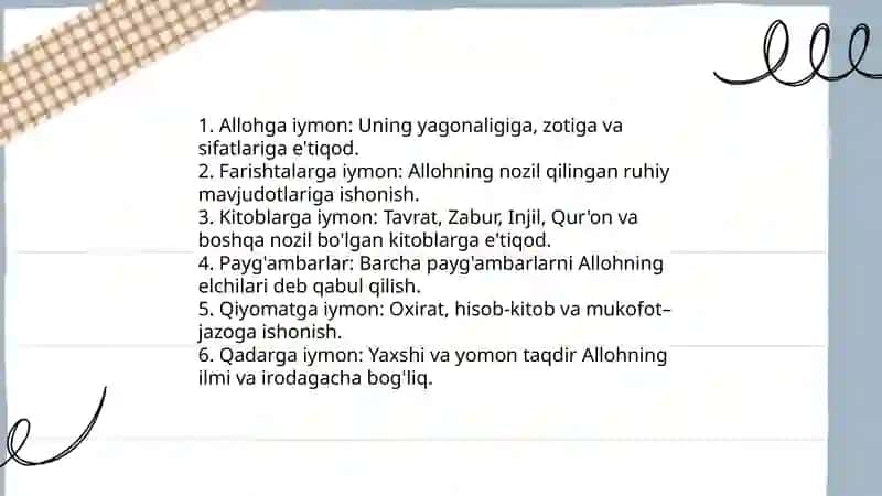 Iymon kitobi boyicha 4