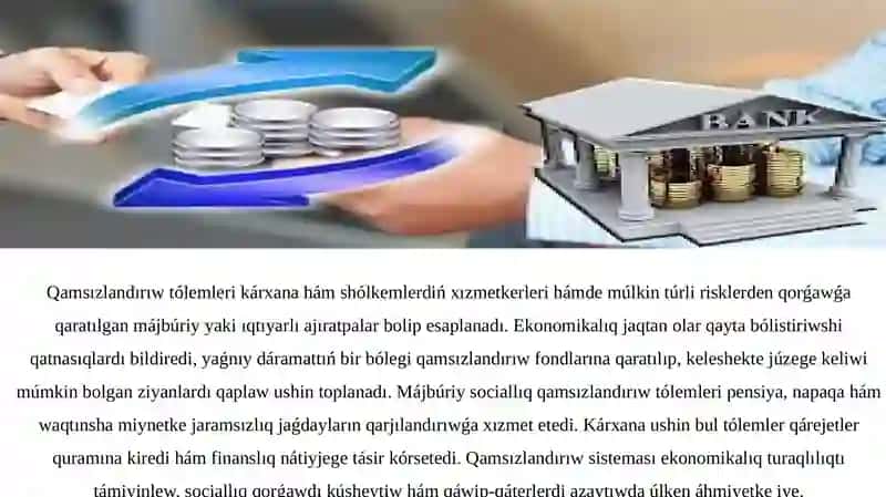 Qamsızlandırıw hám maqsetli mámleketlik fondlarǵa tólemler boyınsha esap-kitaplar 4