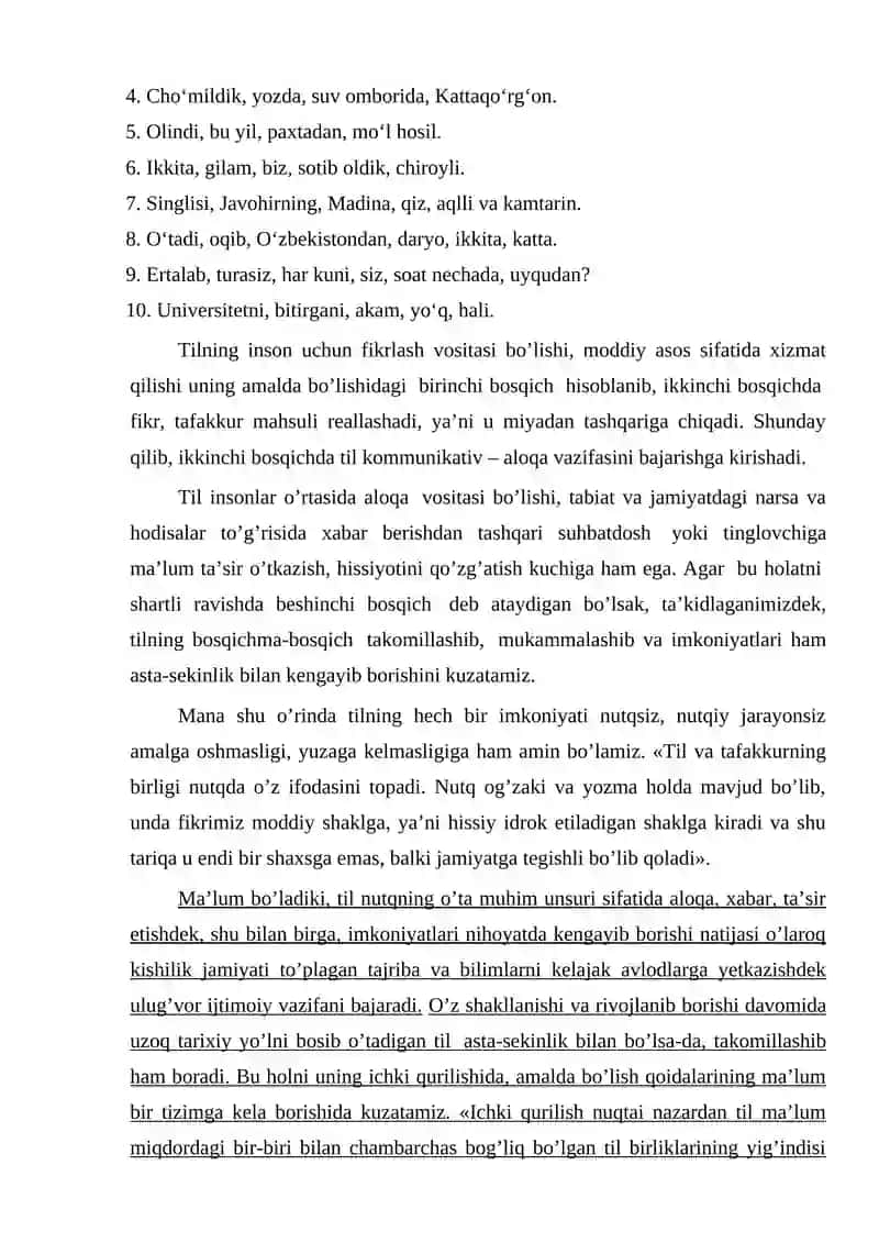 O’ZBEK TILINING SOHADA QO’LLANISHI FANINI O’QITISHNING MAQSAD VA VAZIFALARI 4