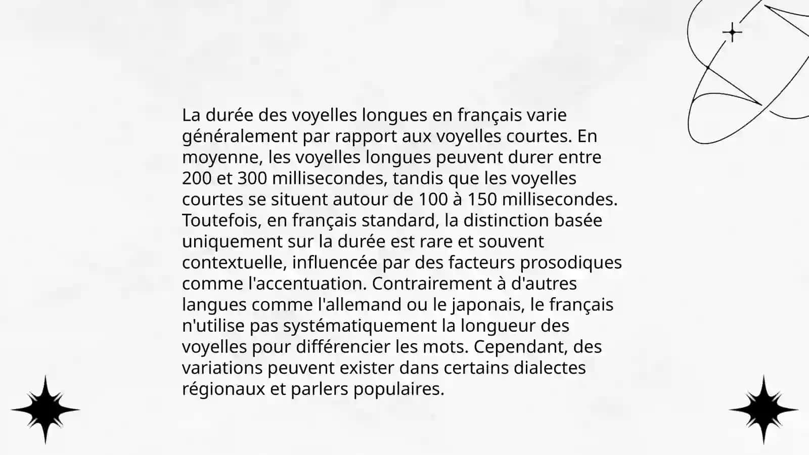 Vocalisme. Durée des voyelles 4