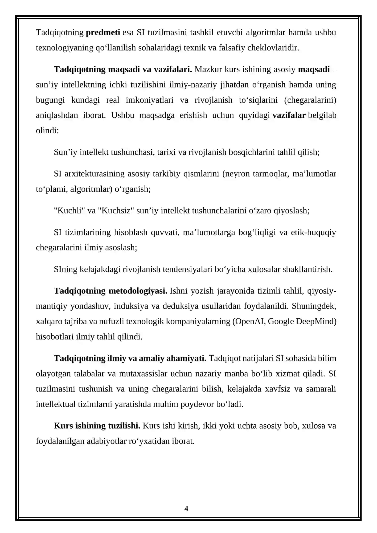 Sun’iy intellekt tuzilmasi va uning imkonyatlaring chegaralari 4