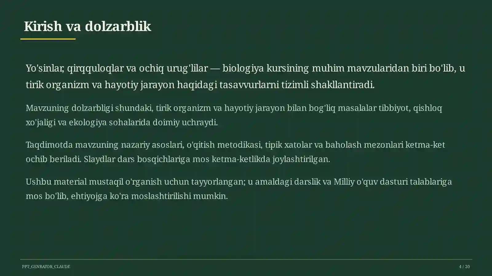 Yo'sinlar, qirqquloqlar va ochiq urug'lilar (6-sinf) 4