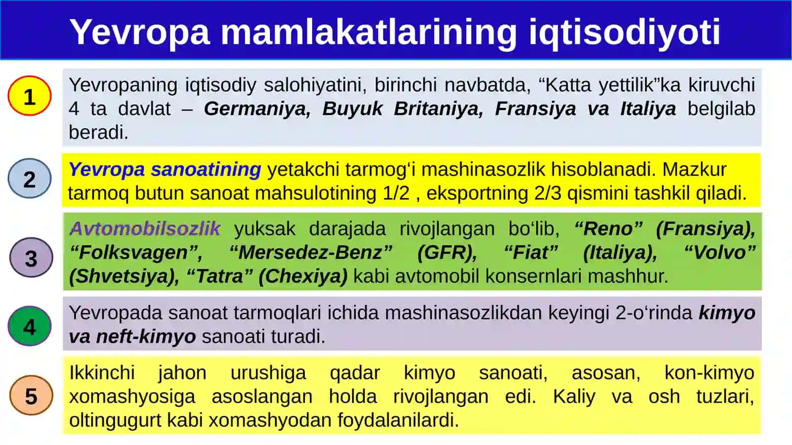 Yevropa mamlakatlarining iqtisodiyoti 4