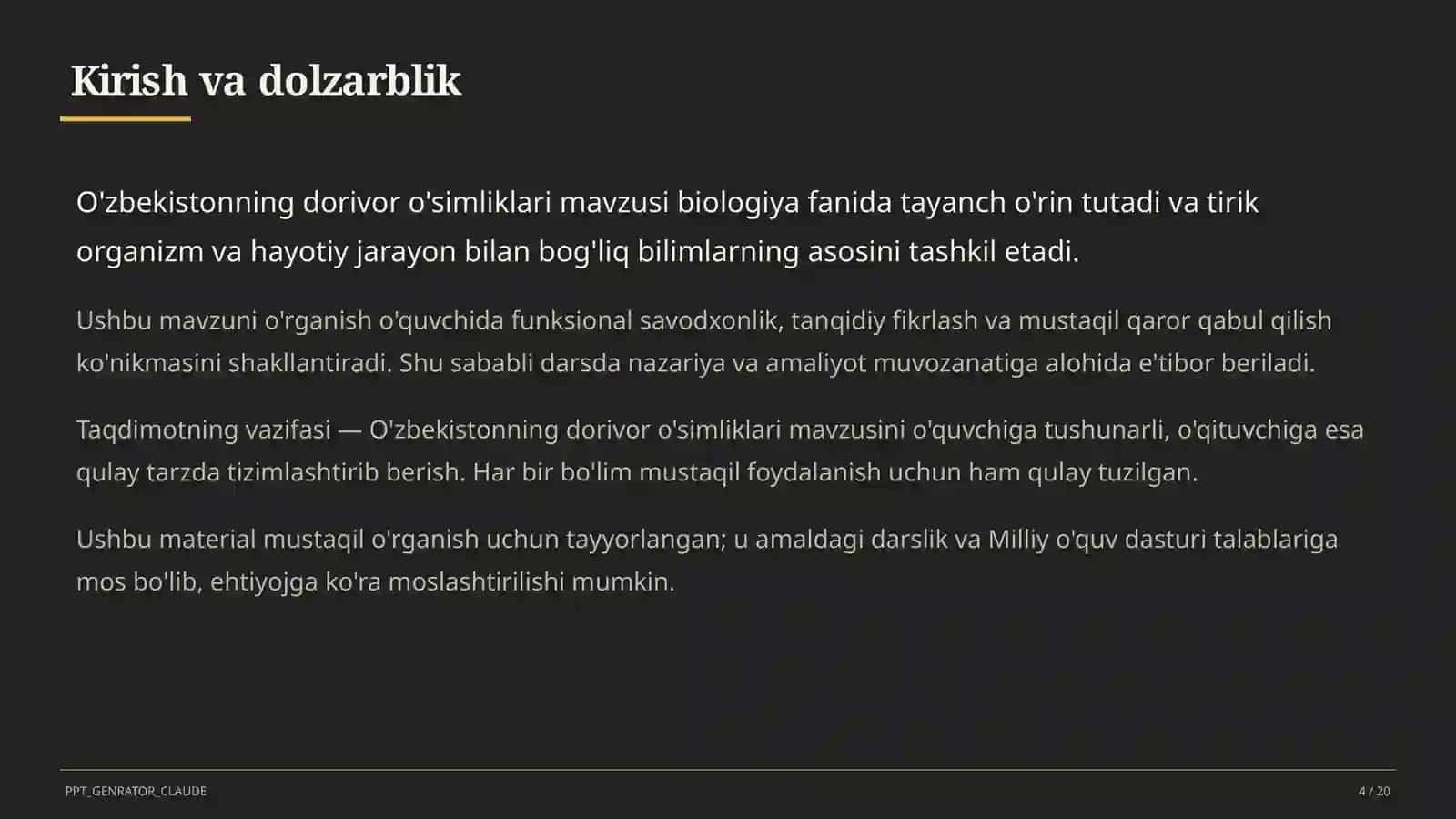 O'zbekistonning dorivor o'simliklari (6-sinf) 4