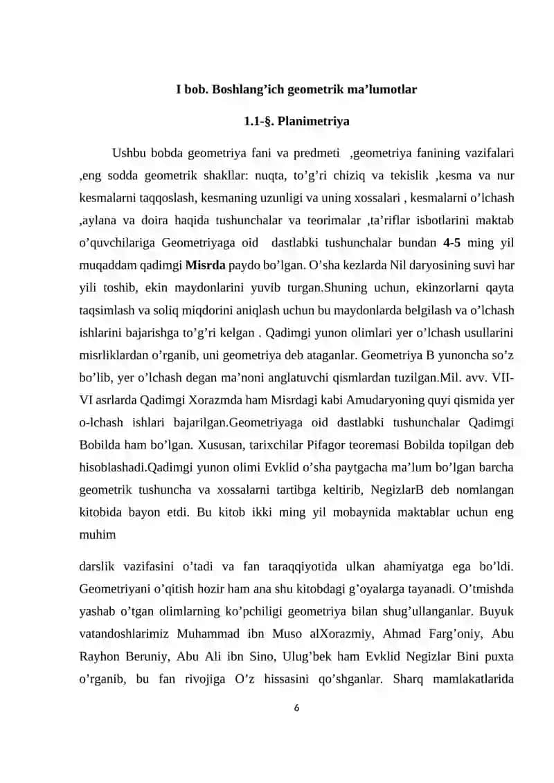 “Geometriyani fanining kelib chiqishi va uning bo’limlari” 4