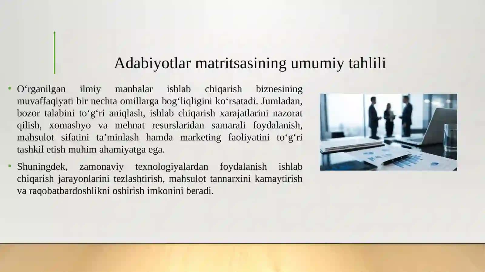 ISHLAB CHIQARISH BIZNESINI RIVOJLANTIRISH VA UNING SAMARADORLIGINI OSHIRISH 4