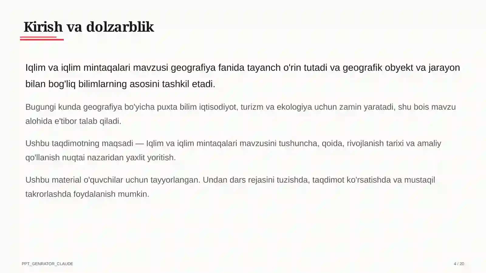Iqlim va iqlim mintaqalari (6-sinf) 4