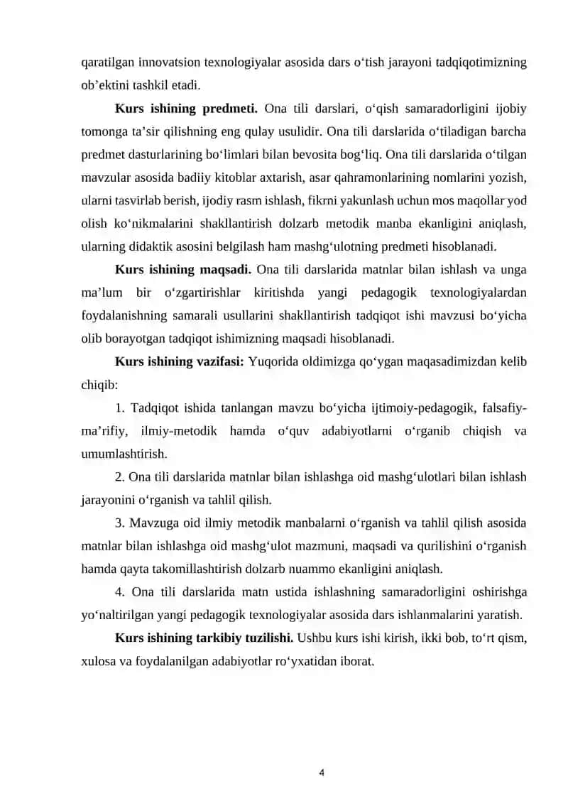 ONA TILI DARSLARIDA MATN USTIDA ISHLASH METODIKASINI TAKOMILLASHTIRISH 4