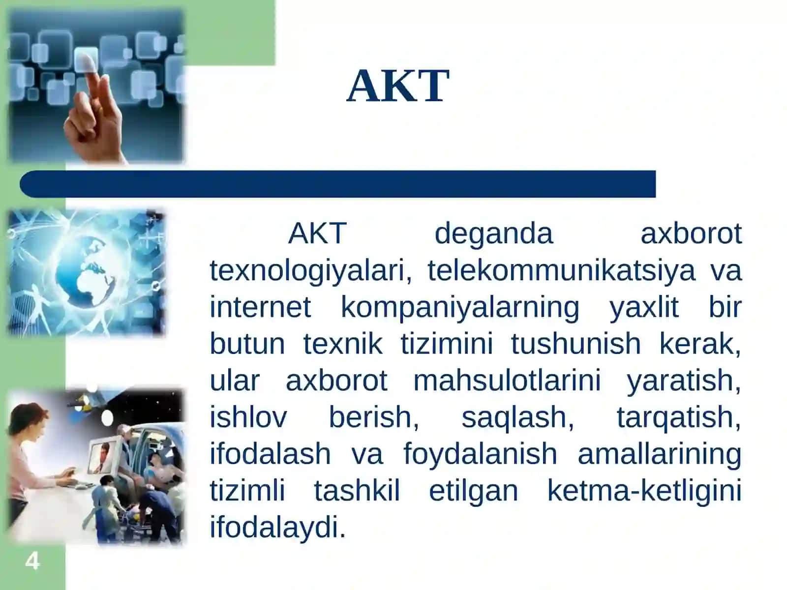 Texnik tizimlardaaxborot texnologiyalari 4
