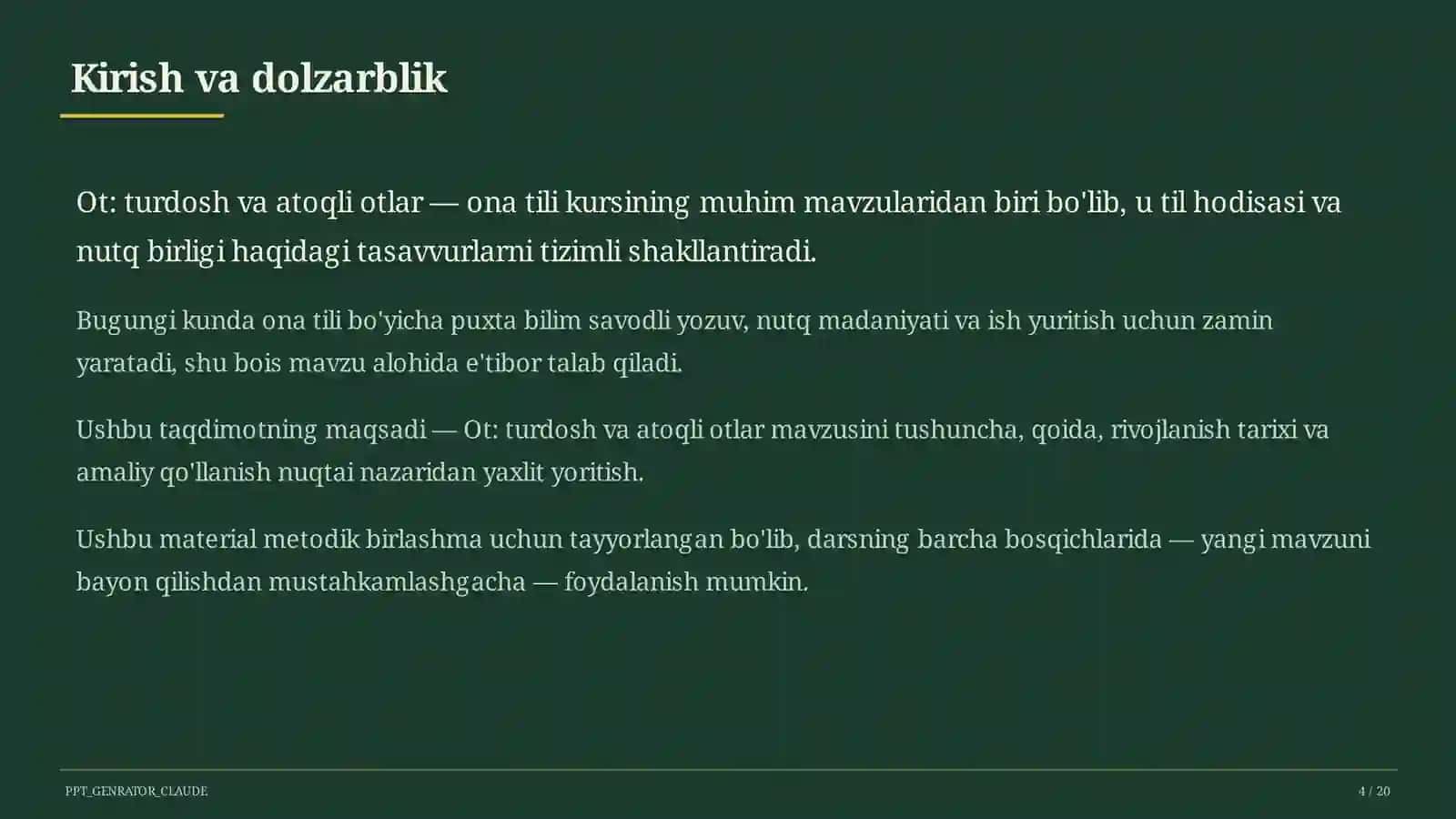 Ot: turdosh va atoqli otlar (6-sinf) 4