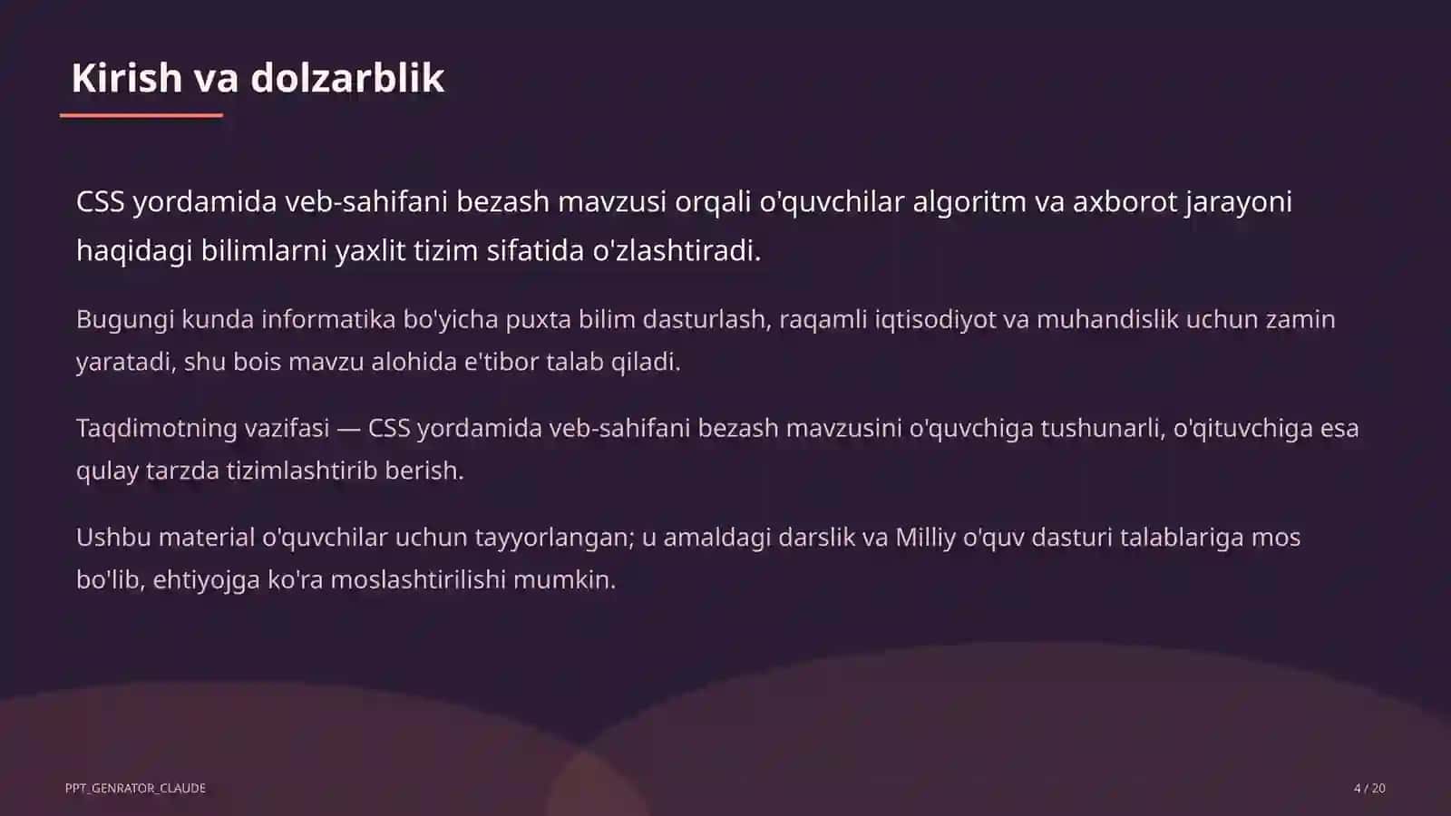 CSS yordamida veb-sahifani bezash (10-sinf) 4
