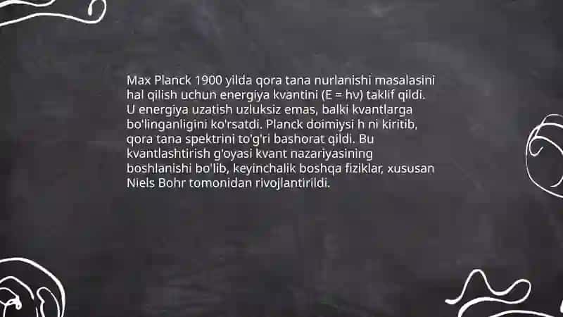 Kvant tushunchalarning yuzaga kelishi va uning tarixi 4